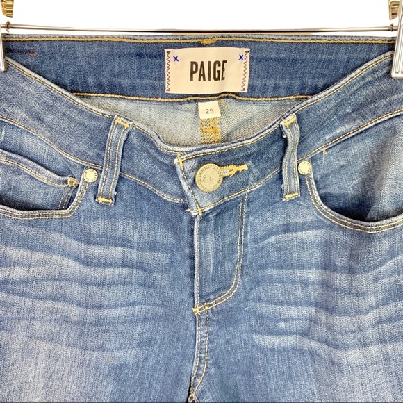 Paige Denim Bermuda Length Cut off Jean Shorts Size 25 - Picture 3 of 7